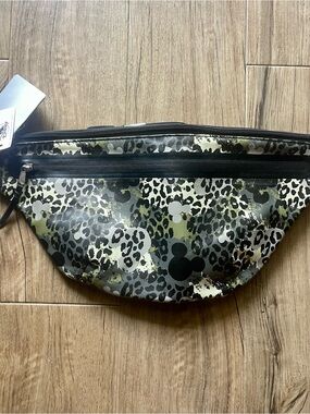 Disney Parks Animal Kingdom Camo Leopard Mickey Print Belt Bag